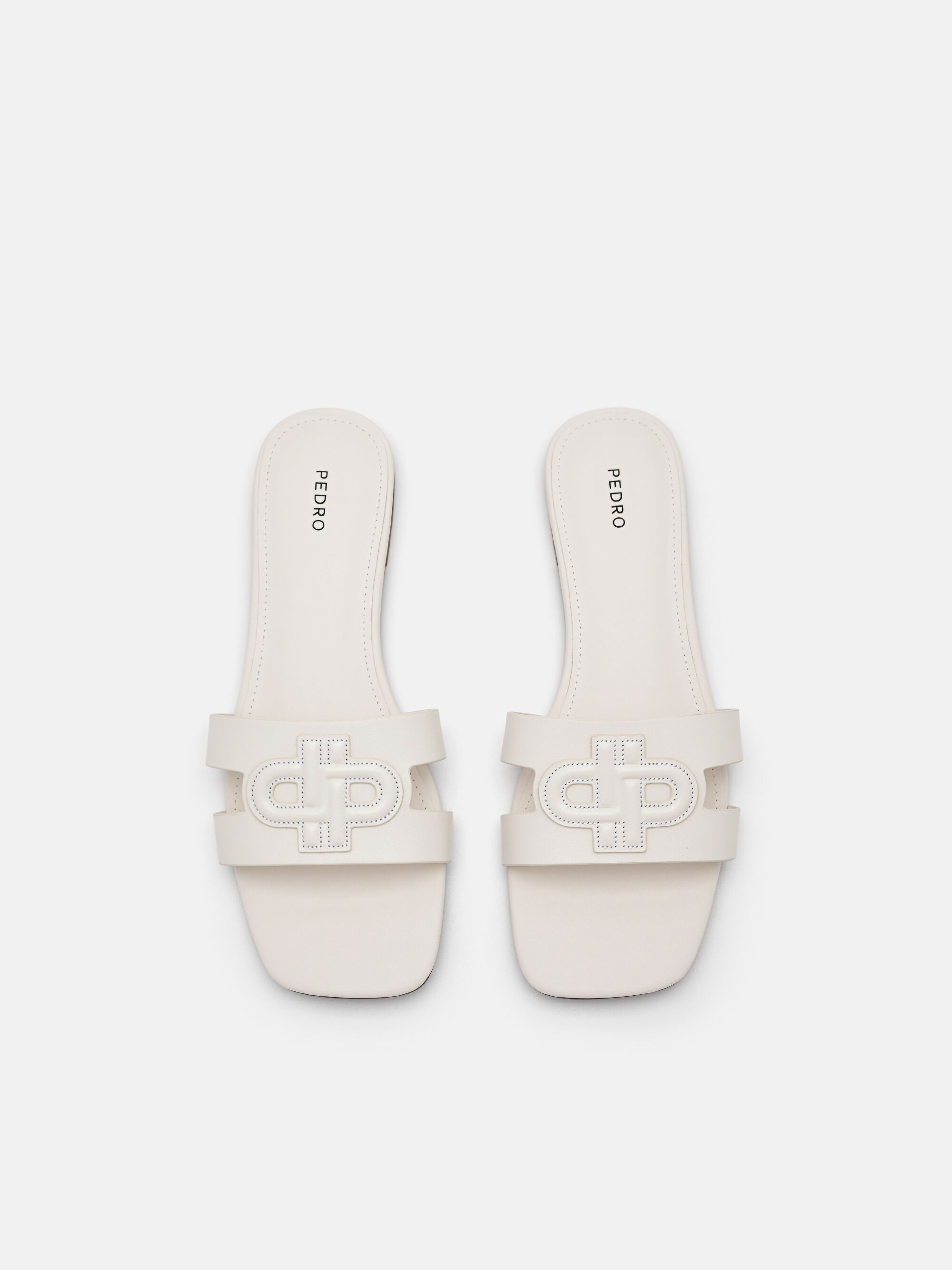 Chalk PEDRO Icon Leather Slip-On Sandals - PEDRO US
