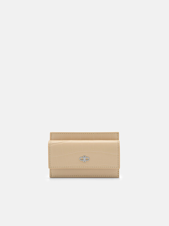 PEDRO Icon Leather Card Holder, Nude