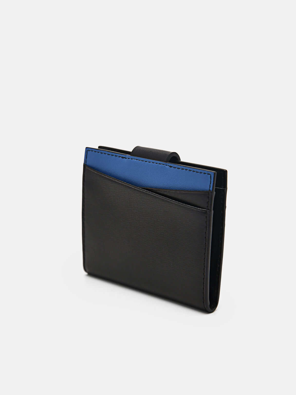 Leather Bi-Fold Card Holder, Black