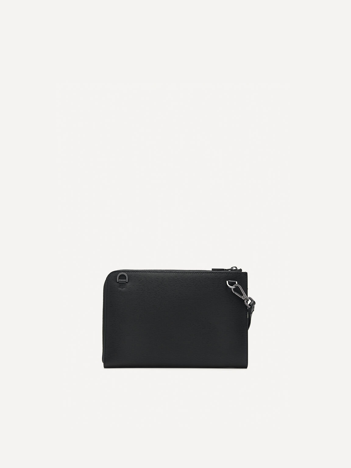 Small Leather Clutch Bag, Black, hi-res
