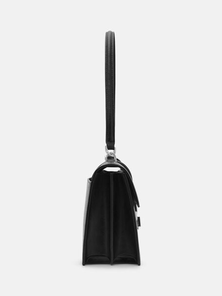 Hitch Flap Shoulder Bag, Black