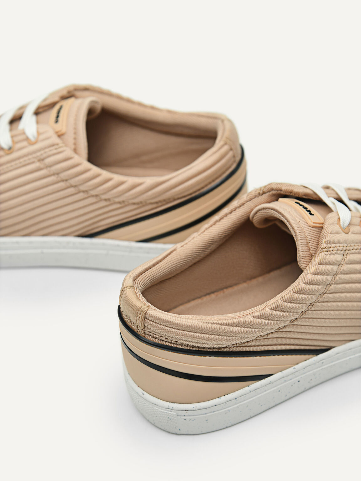 rePEDRO Pleated Sneakers, Nude