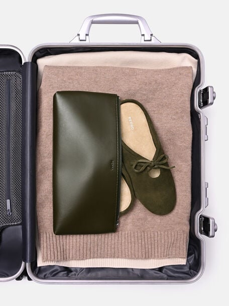 Elise Suede Mules, Olive