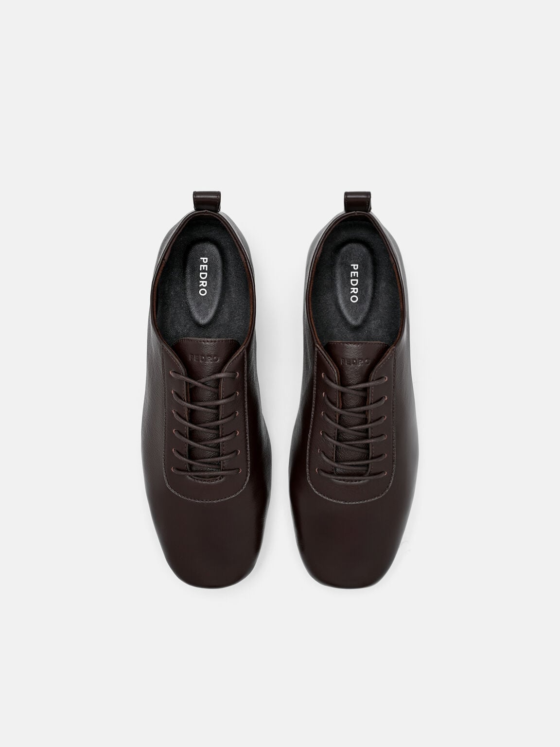 Kendall Leather Flats, Dark Brown