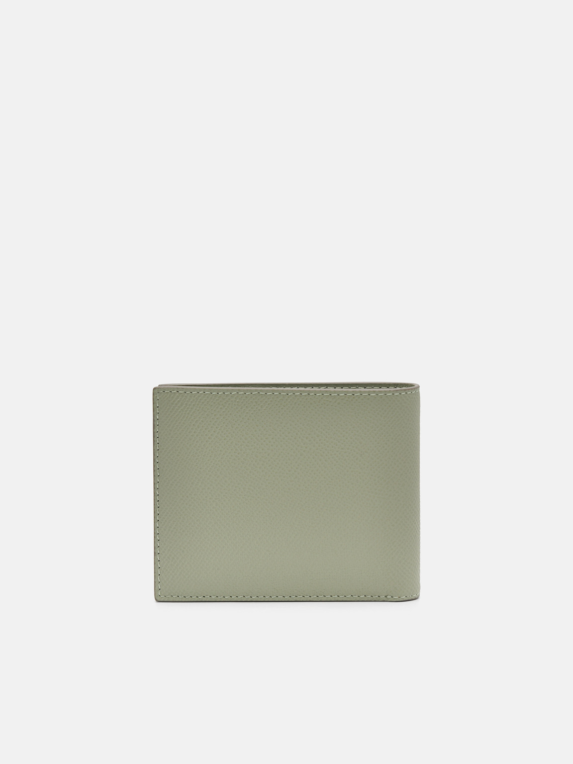 Oliver皮革雙折疊貼袋錢包, 橄榄色