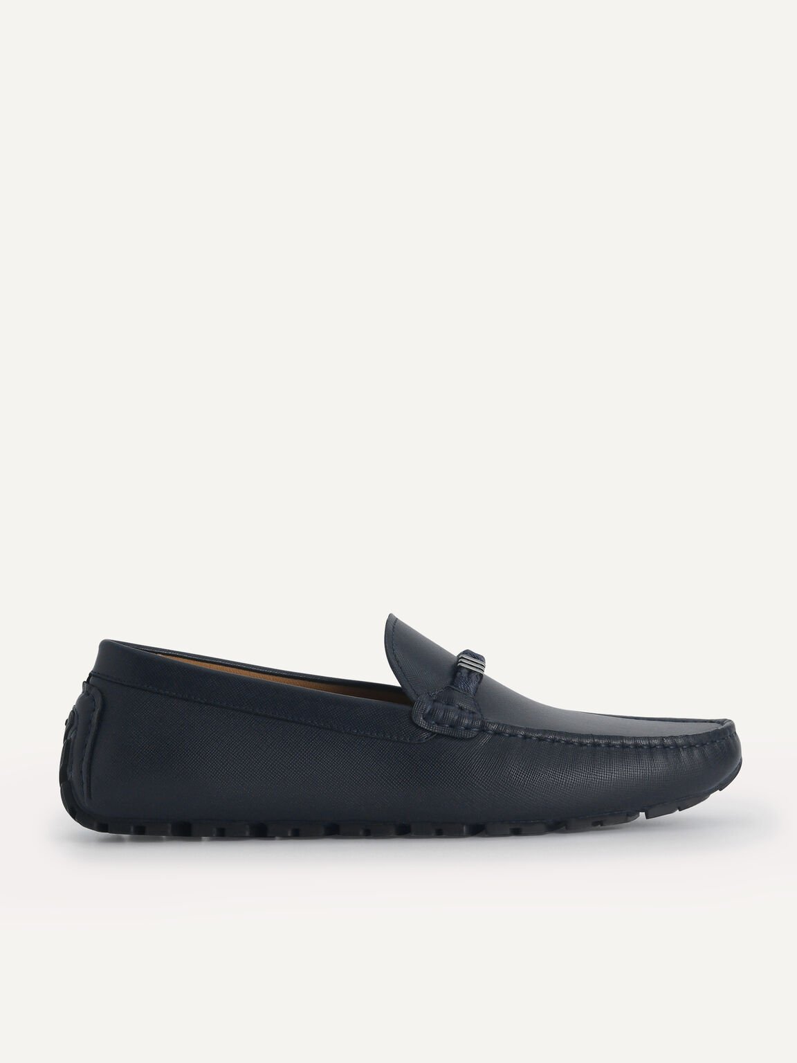 Leather Moccasins with Rope Detailing, Navy