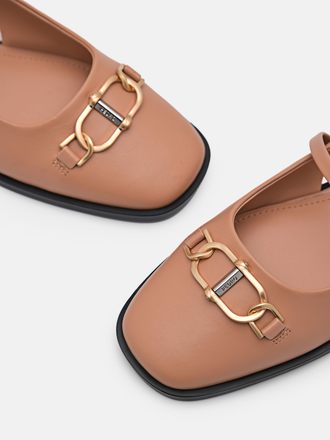 Jean Leather Slingback Sandals, Camel