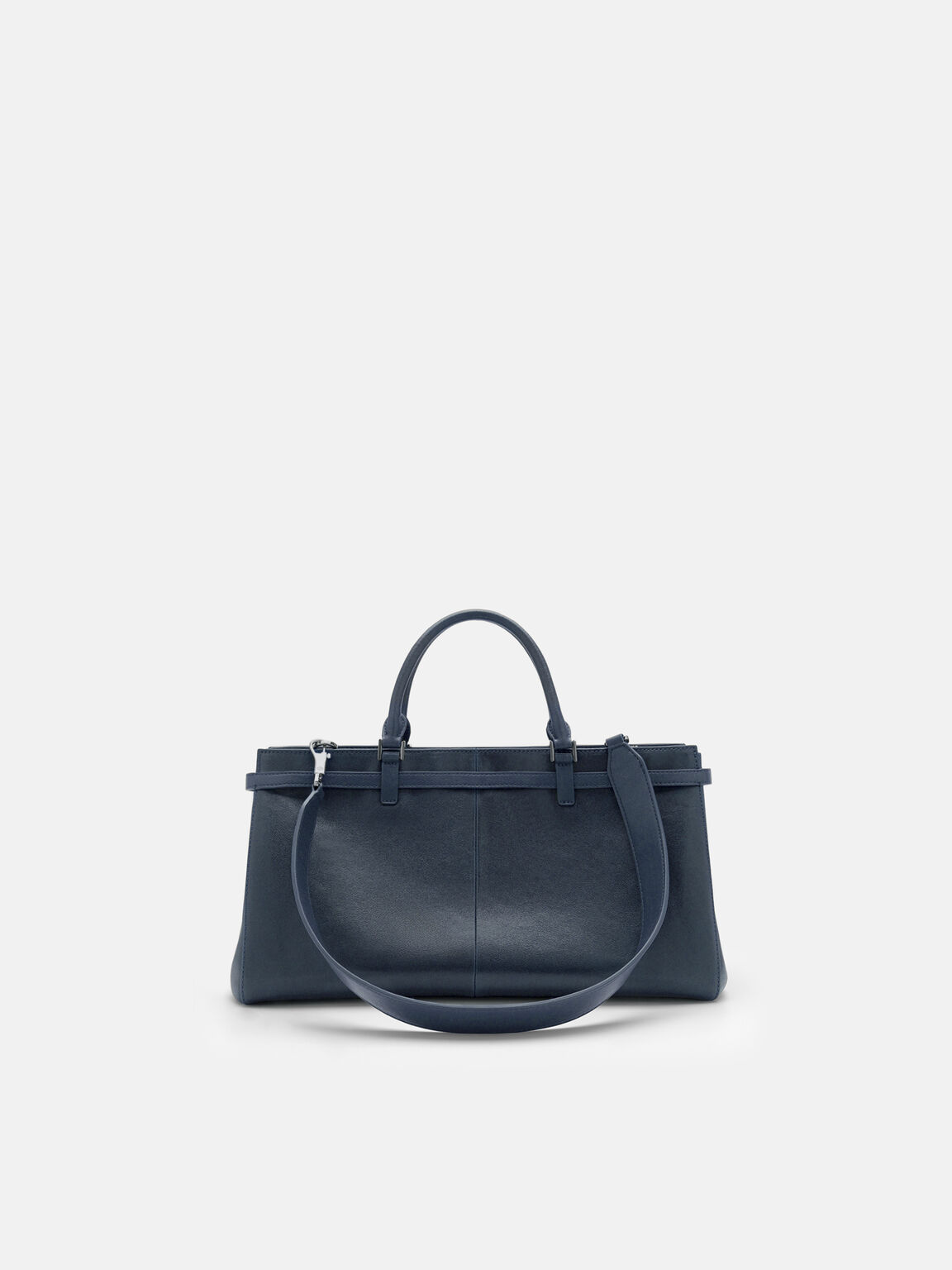 Vienna Leather Satchel Bag, Navy
