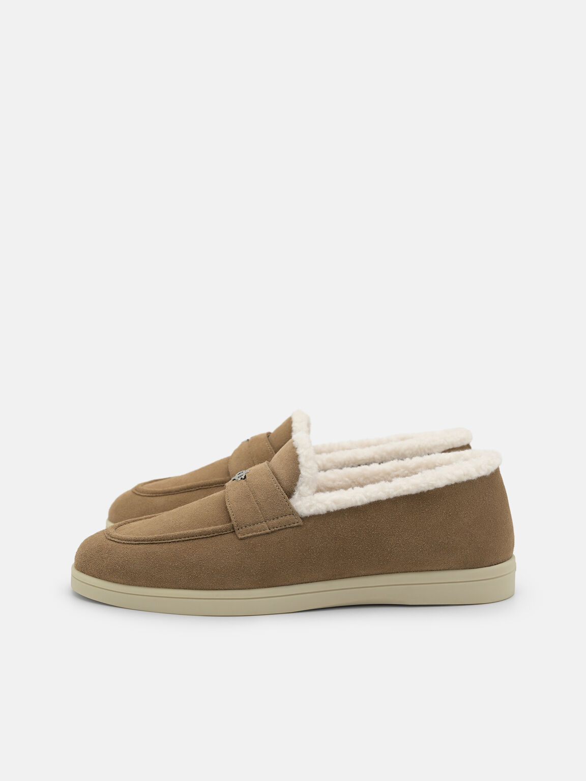 Roam Suede Loafers, Beige Fur