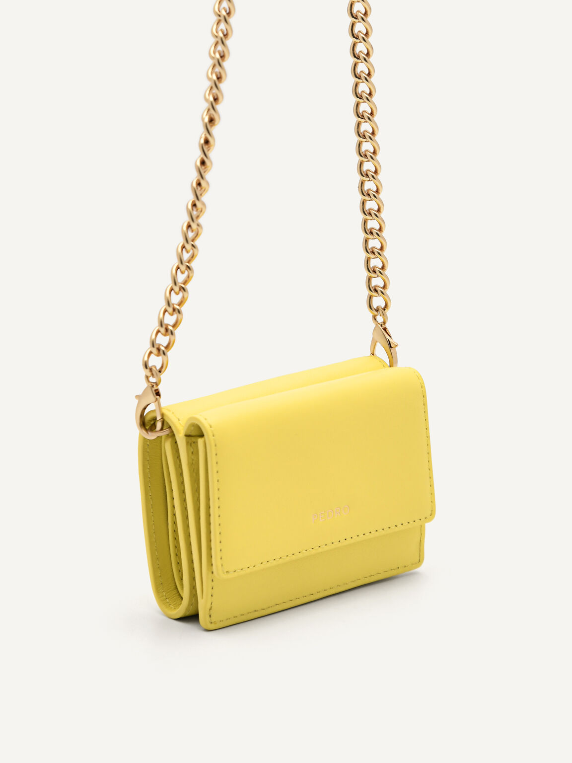 Yellow Leather Tri-Fold Wallet - PEDRO SG