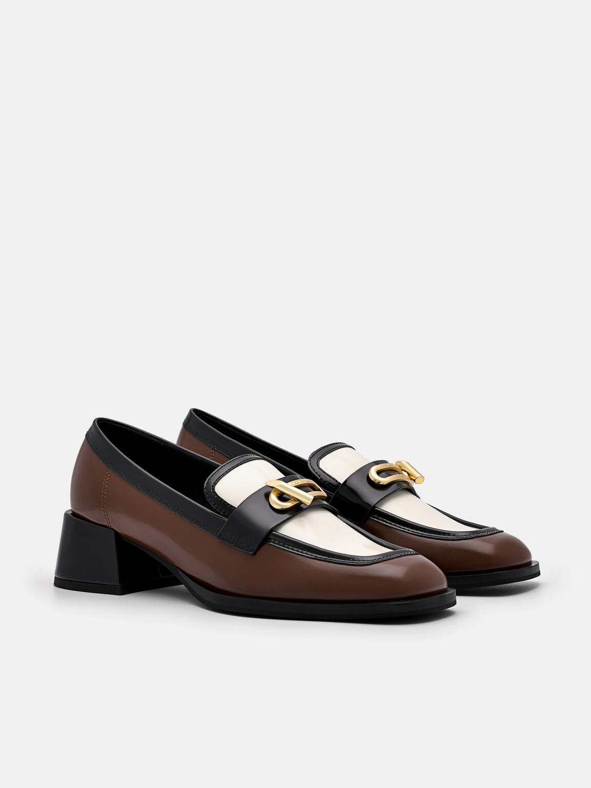 Brie Leather Heel Loafers, Multi