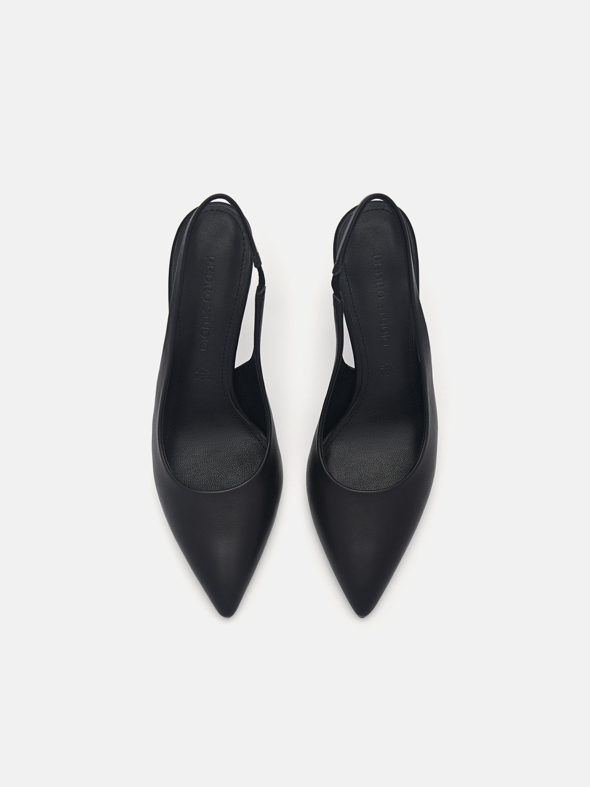 PEDRO工作室Liza皮革露跟高跟鞋, 黑色