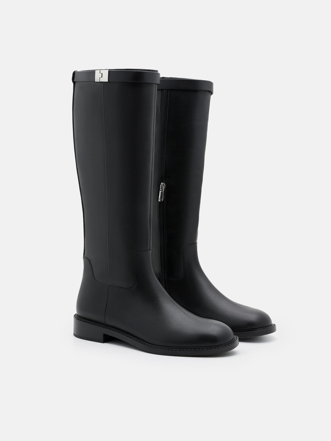 Jatte Leather Knee Boots, Black