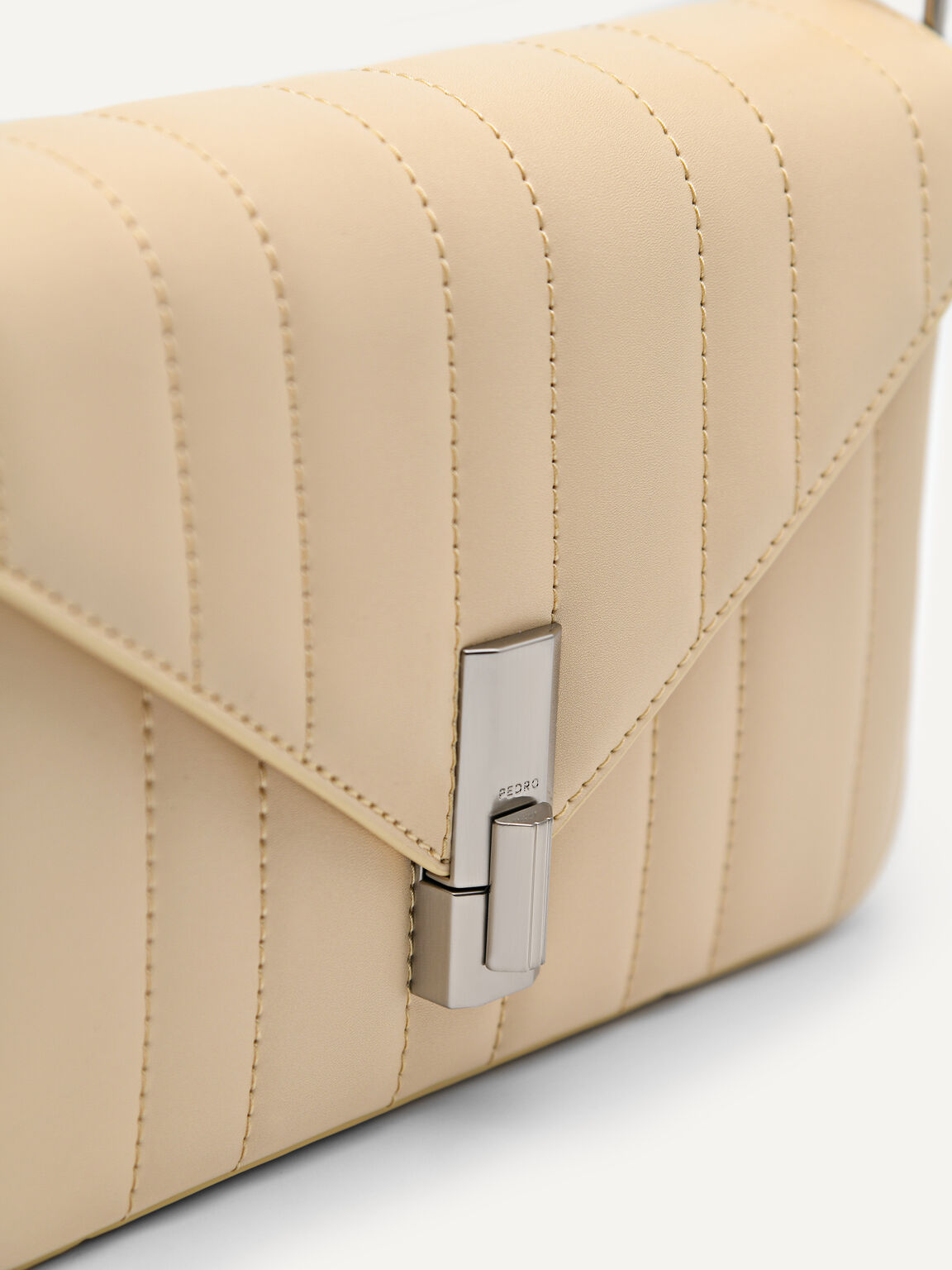 Margot Leather Panelled Shoulder Bag, Sand