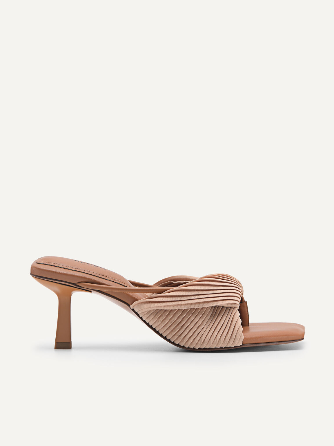 rePEDRO Pleated Heeled Sandals, Nude, hi-res