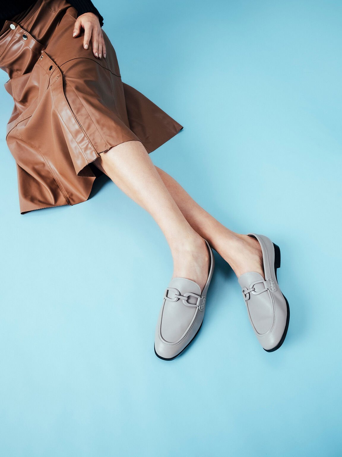 PEDRO工作室Kate皮革樂福鞋, 灰色