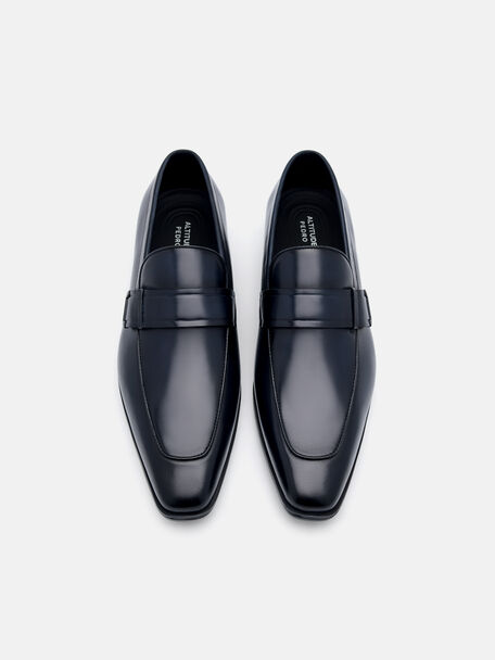 Altitude Lightweight Leather Penny Loafers, Navy