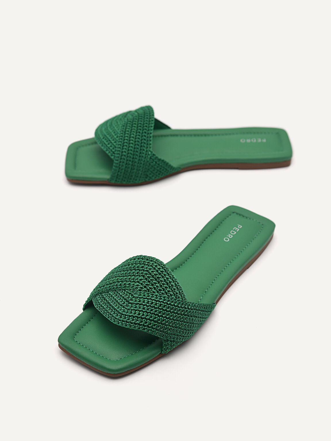 Infinity Woven Sandals, Green