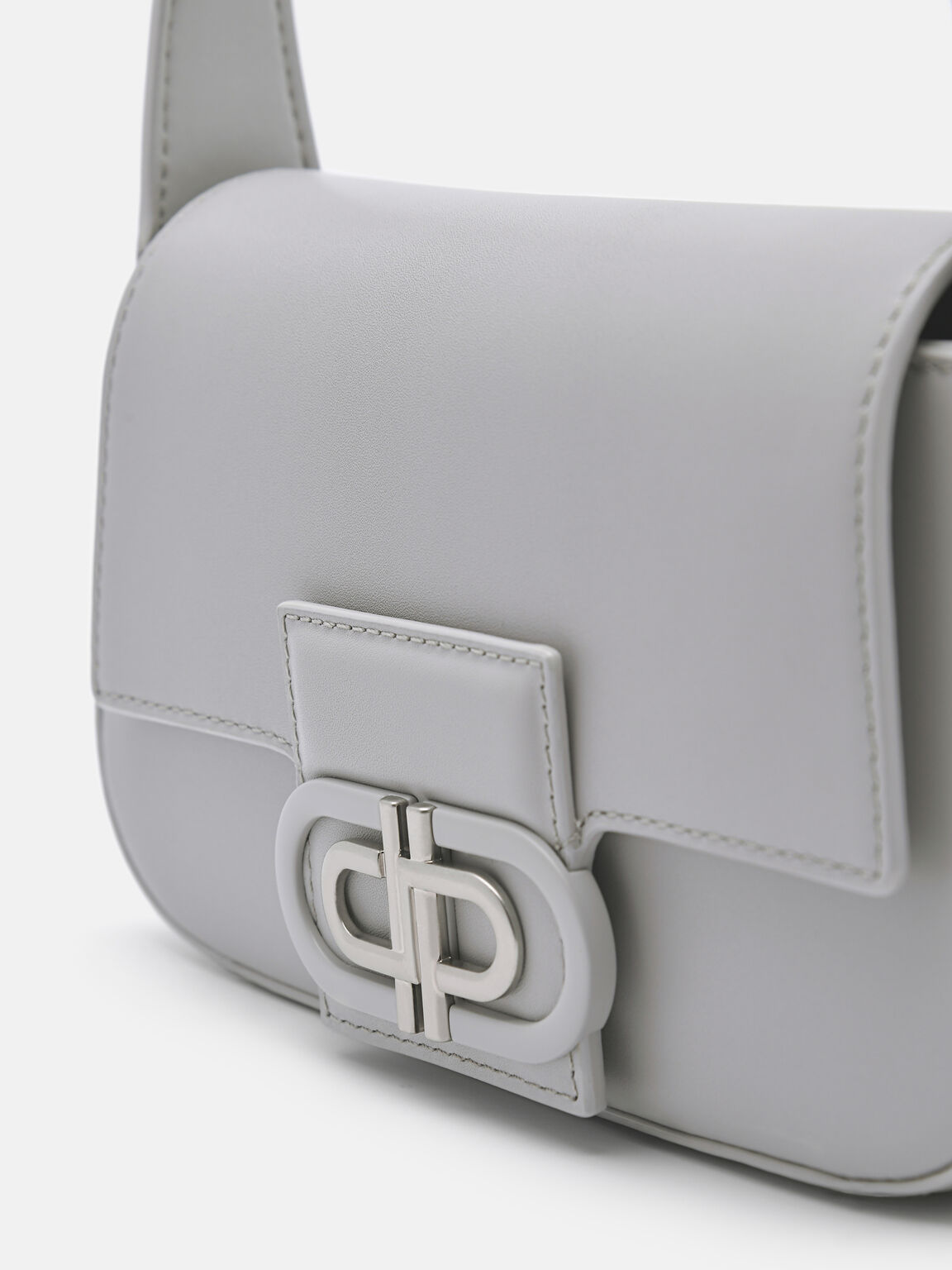 PEDRO Icon Leather Shoulder Bag, Light Grey