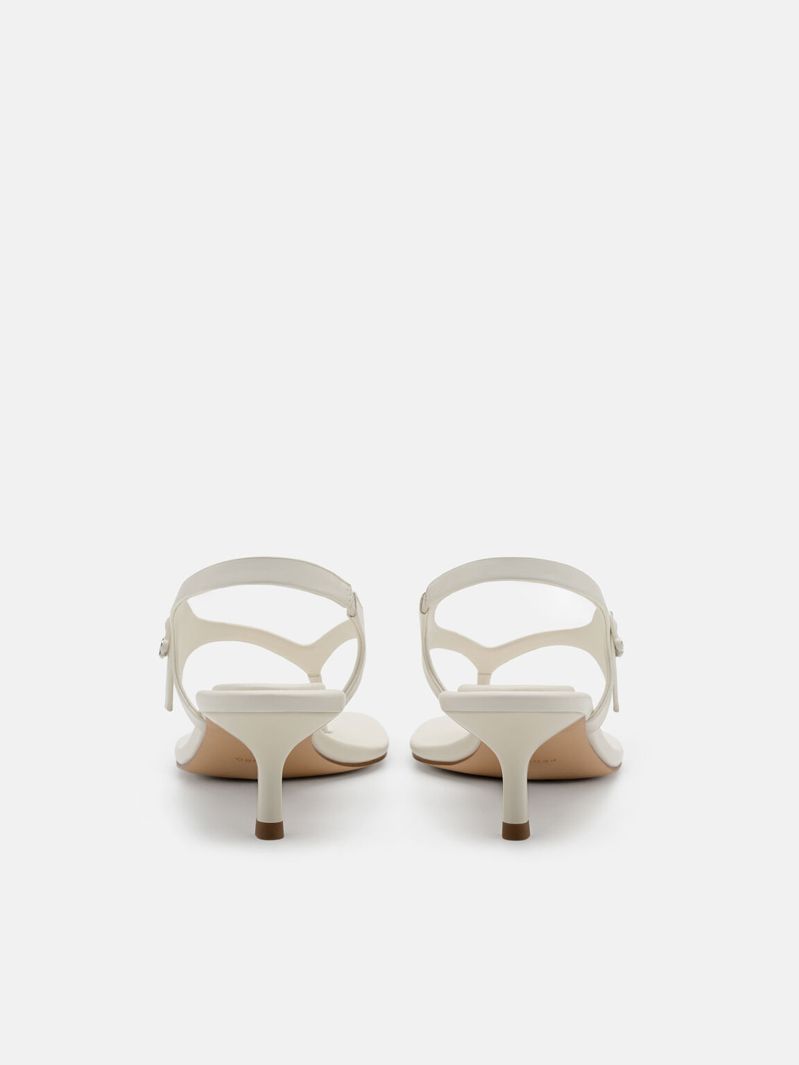 Eny Leather Heel Sandals, Chalk