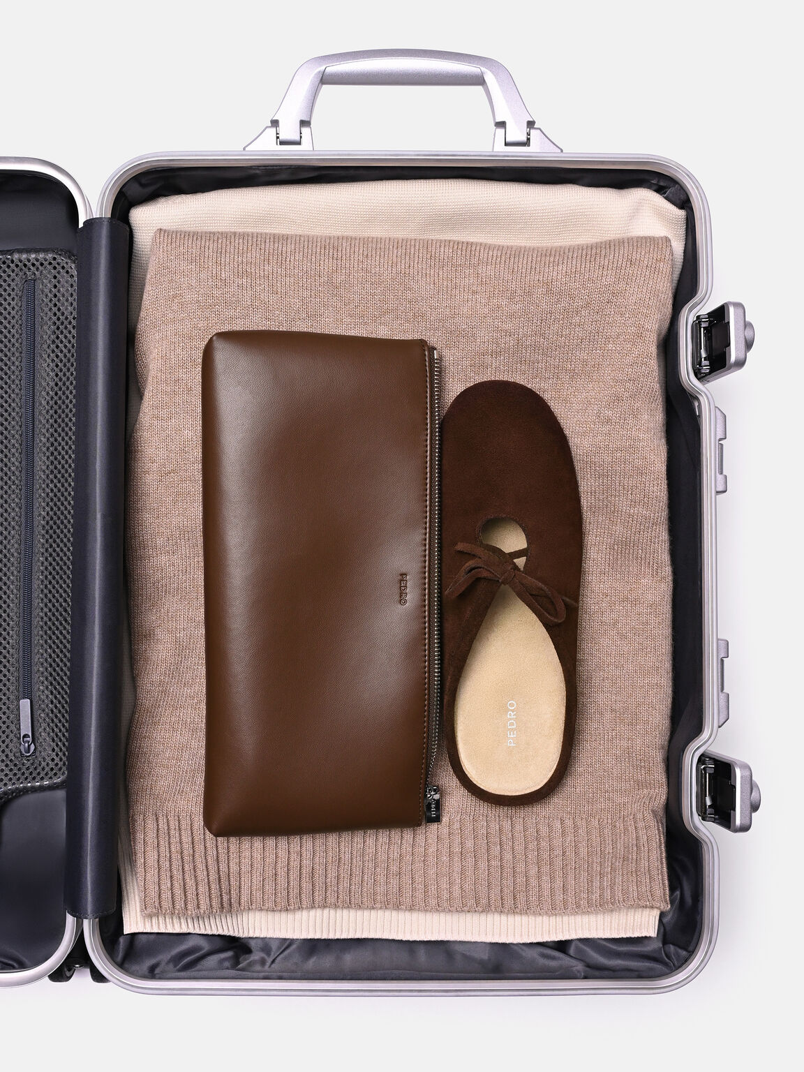 Elise Suede Mules, Dark Brown Suede
