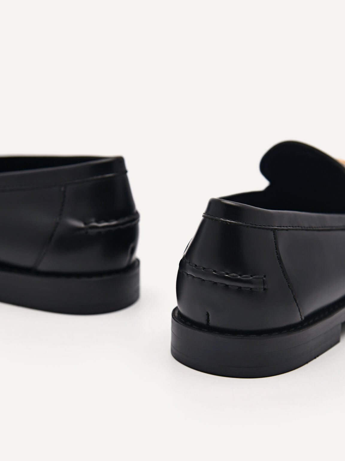 PEDRO Studio Leather Penny Loafers, Black