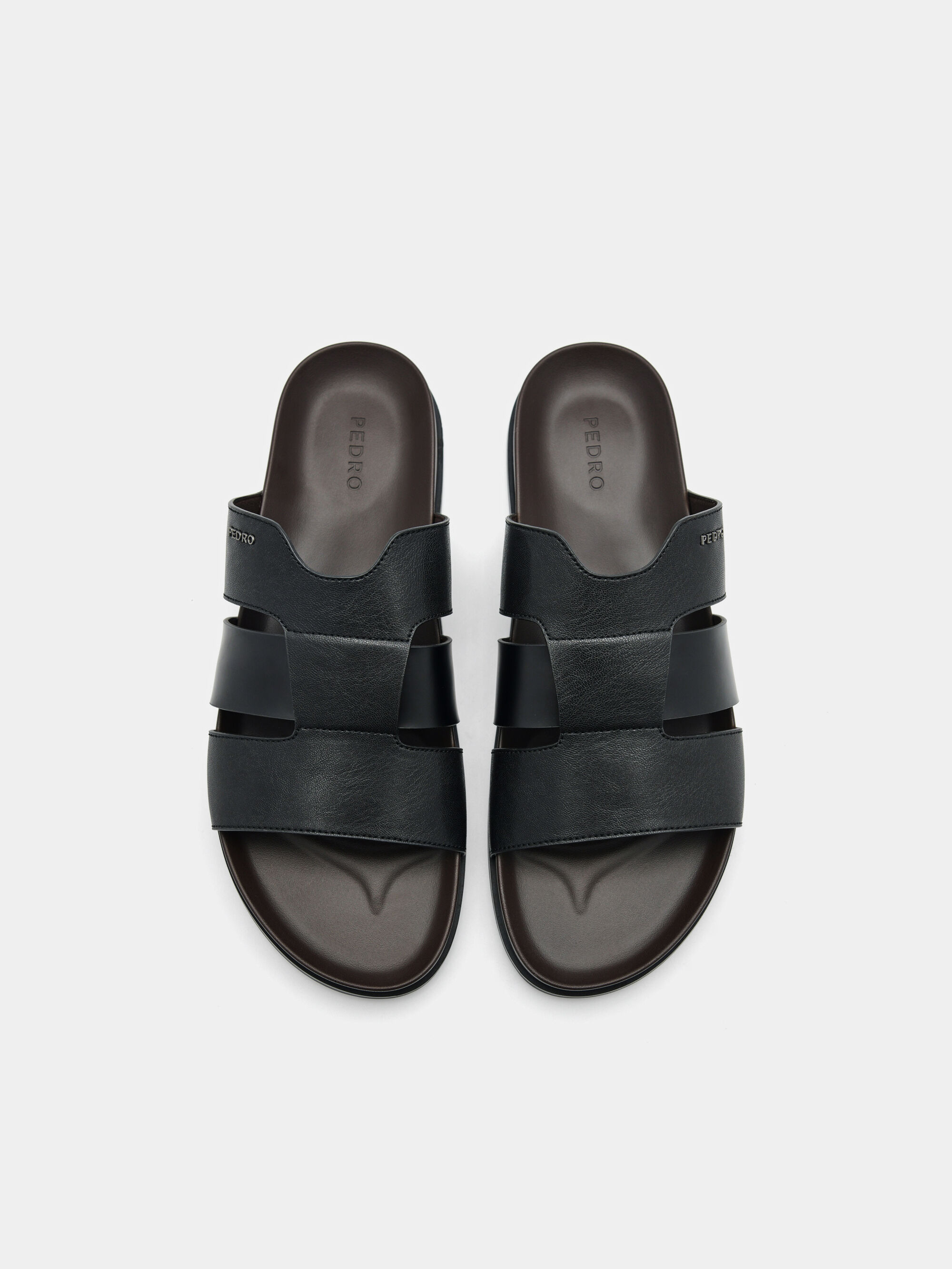 Black Woven Slide Sandals - PEDRO US