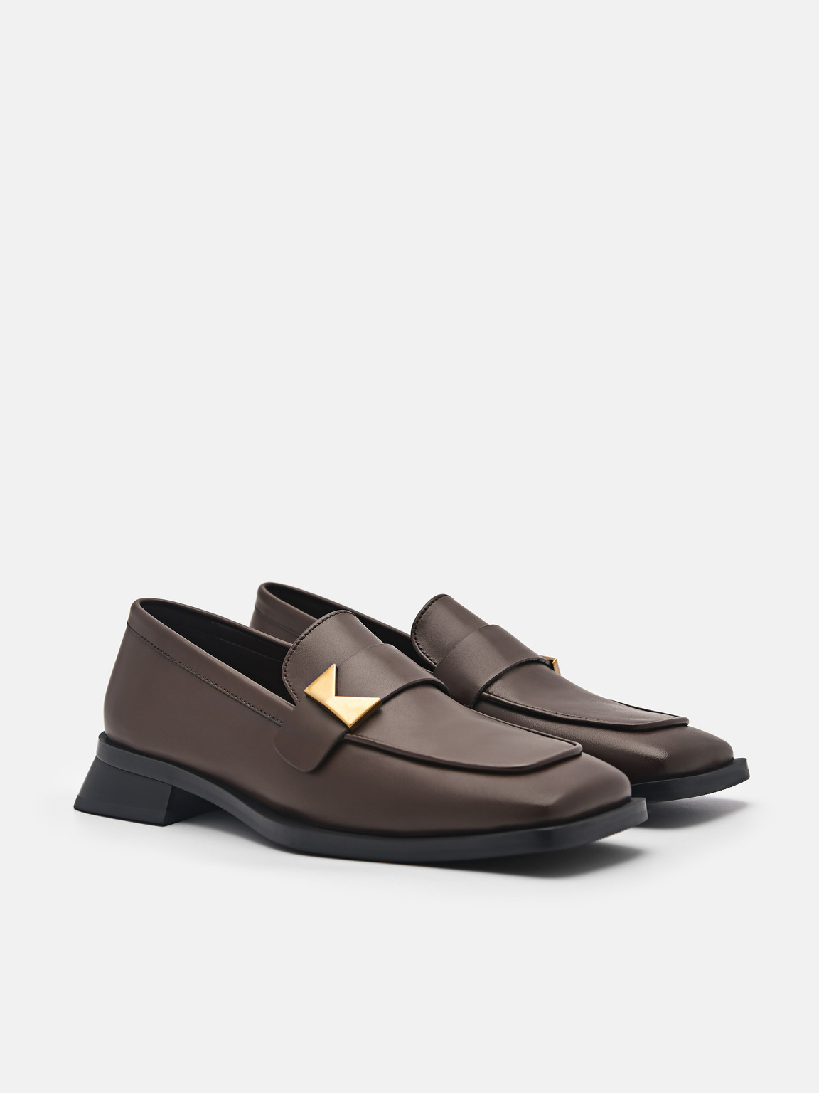 Marion Leather Loafers, Dark Brown