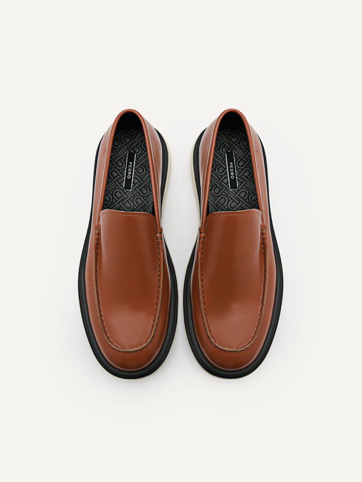 PEDRO Icon Leather Loafers, Cognac