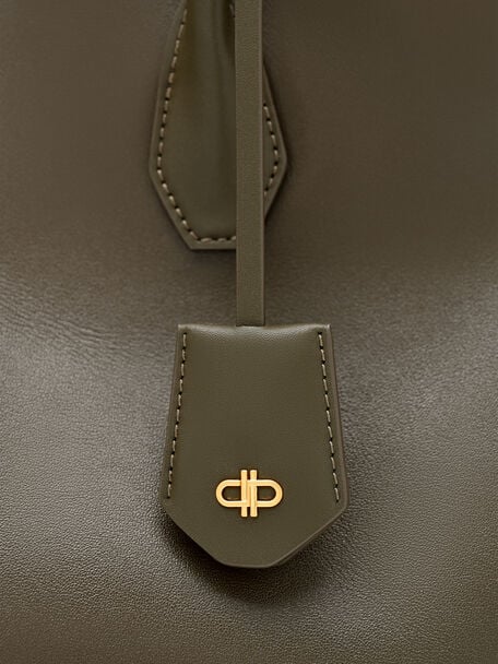 Laurel Leather Handbag, Dark Olive