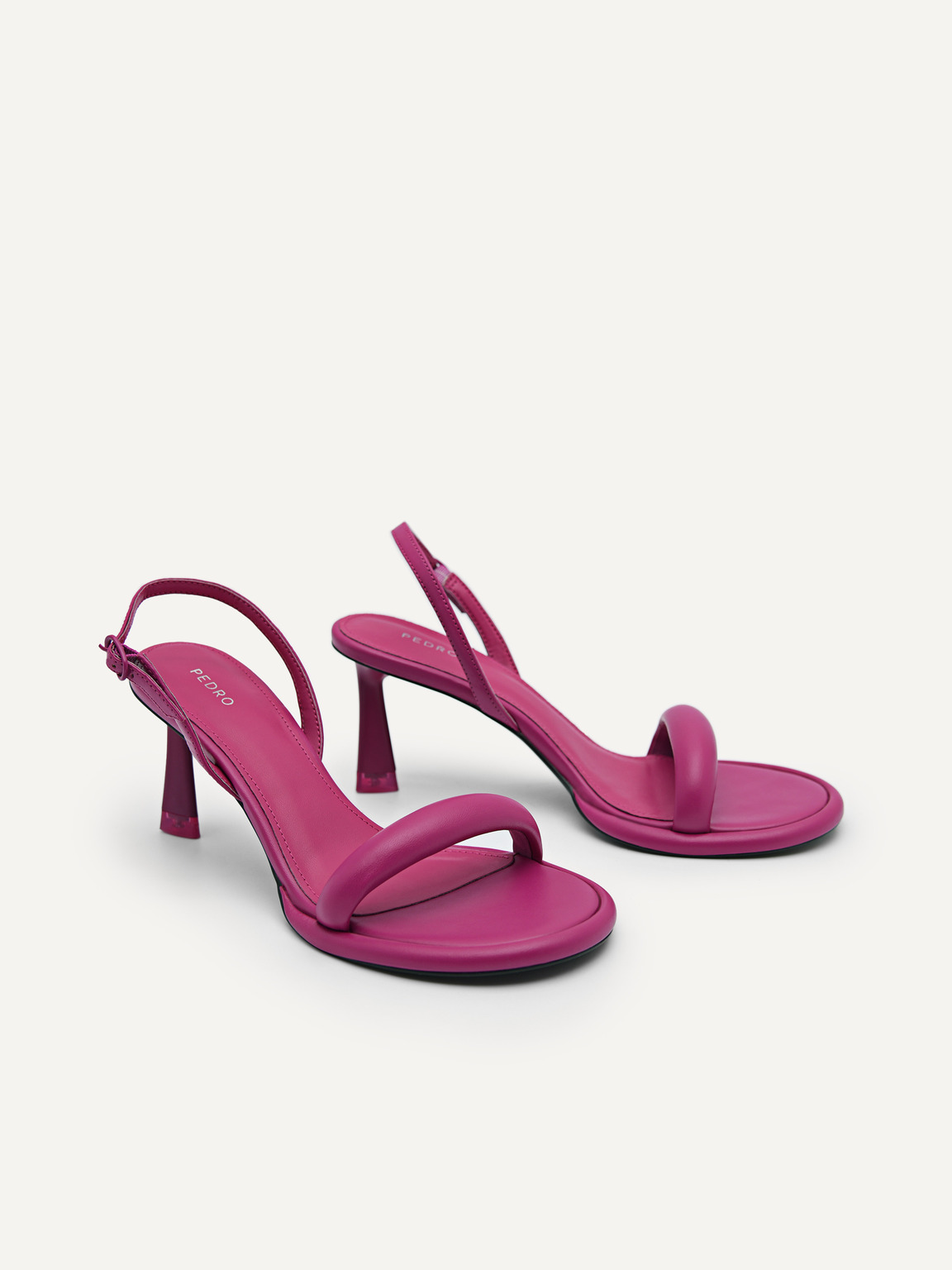 Terrazo高跟鞋配可拆卸線圈綁帶, 深紫红色