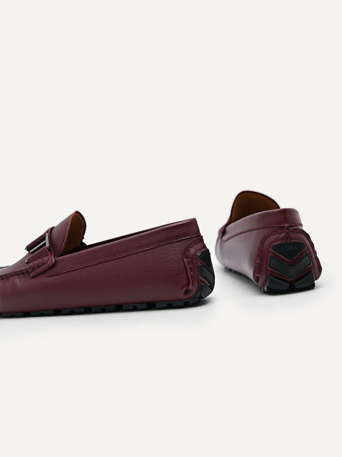 Leather Driving Moccassins, Maroon