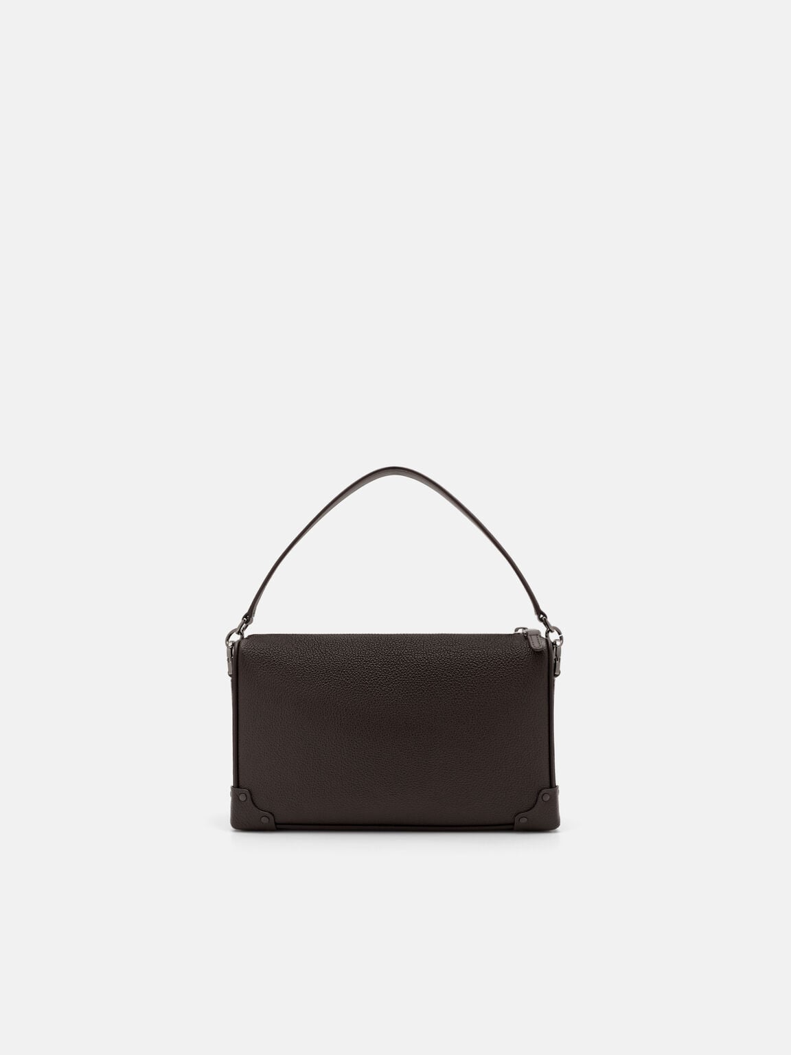 Maven Leather Crossbody Bag, Espresso Brown Embossed