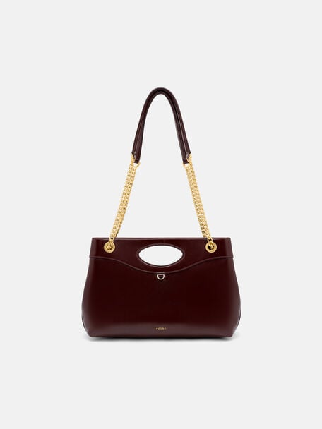 Cassier Shoulder Bag, Wine Wrinkled