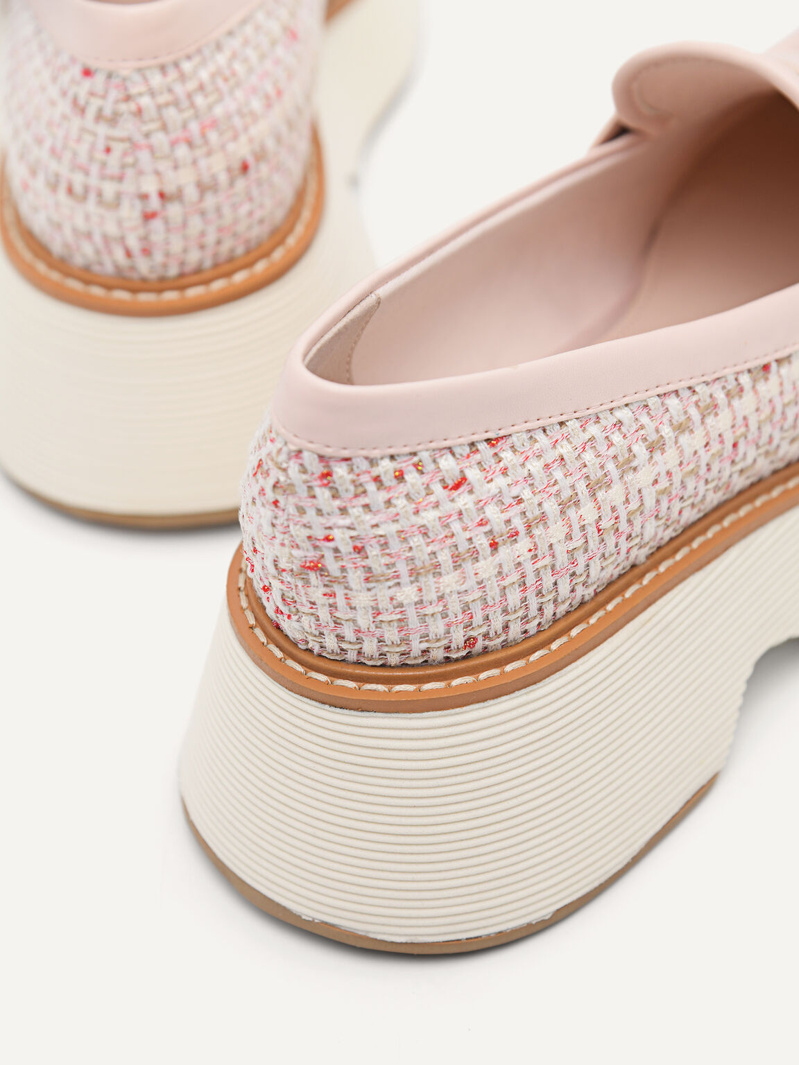 Tweed Platform Loaferss, Blush