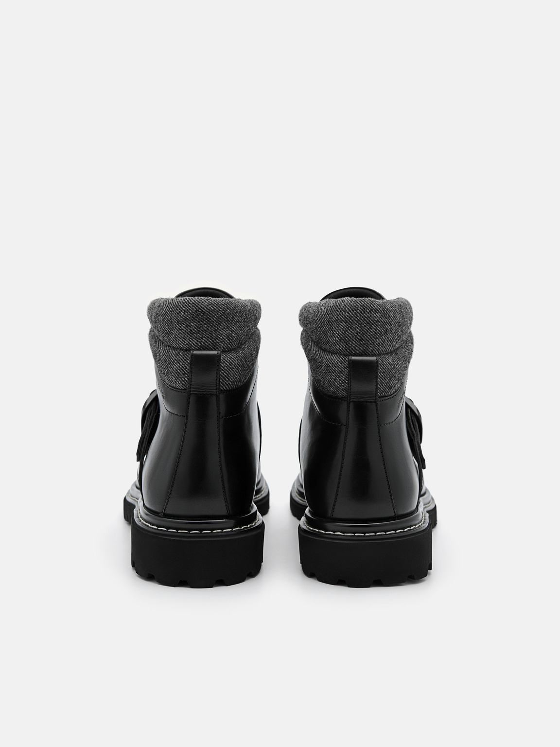 Helix Leather Boots, Black