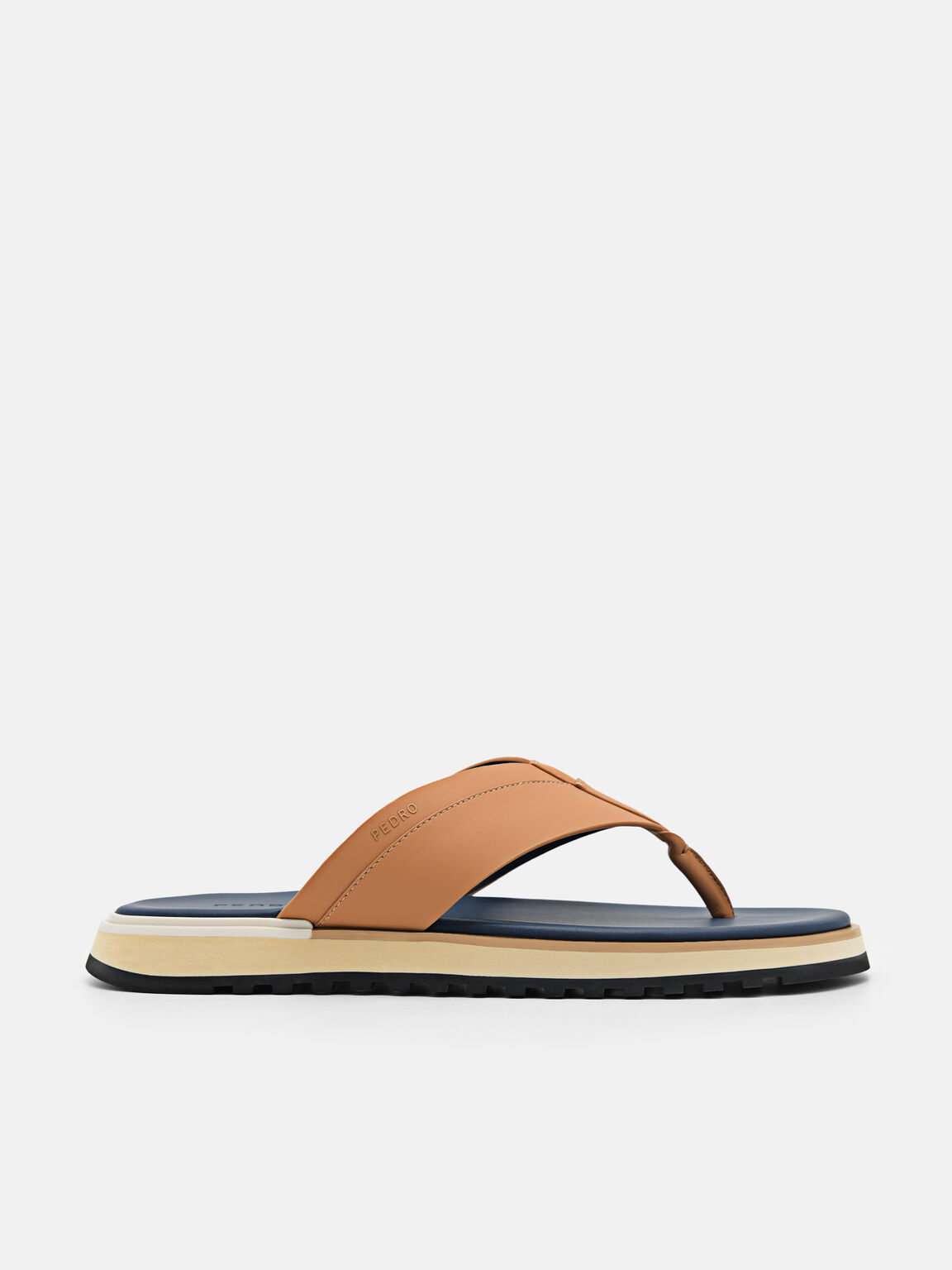 Camel Microfiber Thong Sandals - PEDRO US