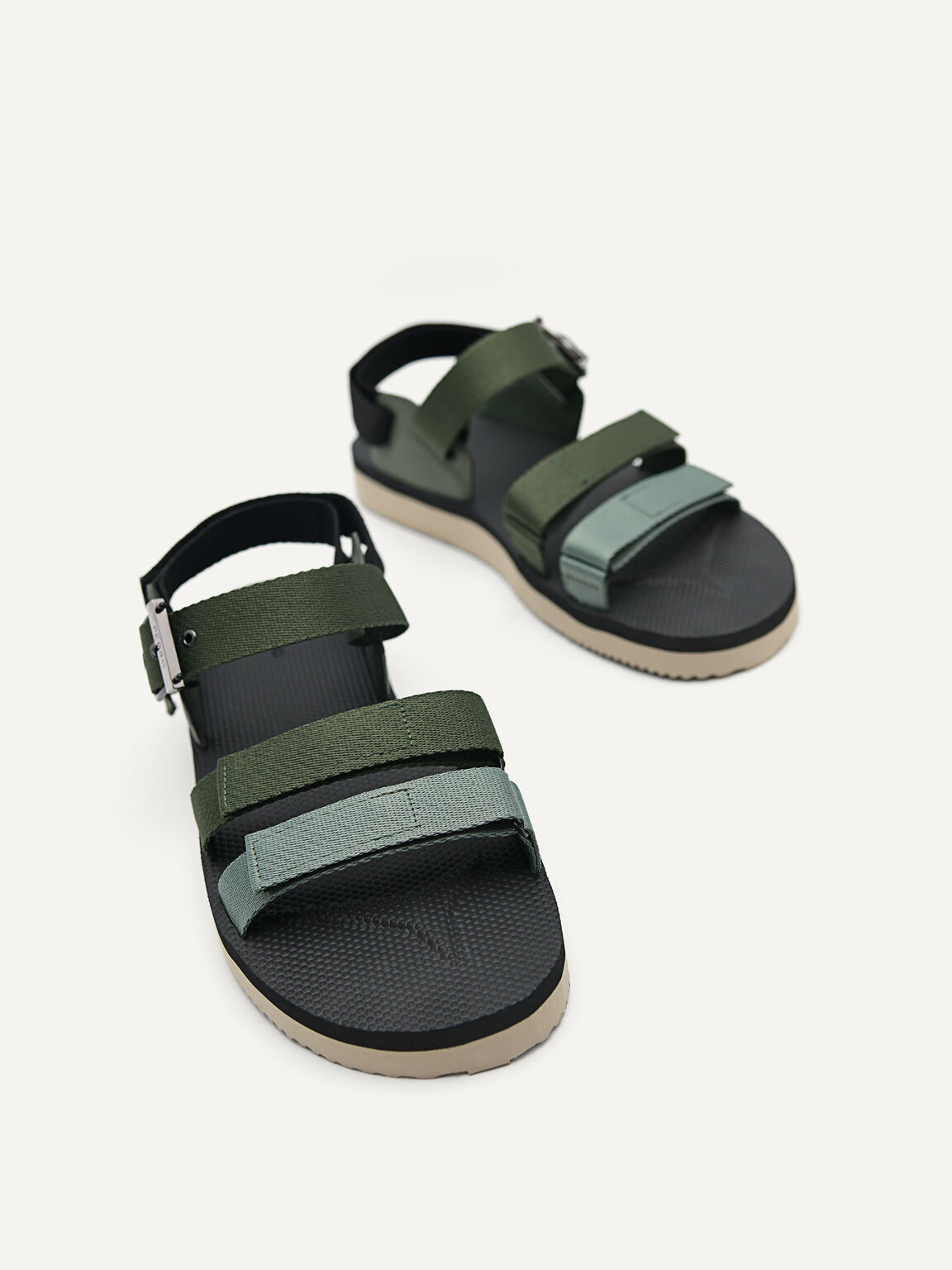 Strap Barcode Sports Sandals, Military Green