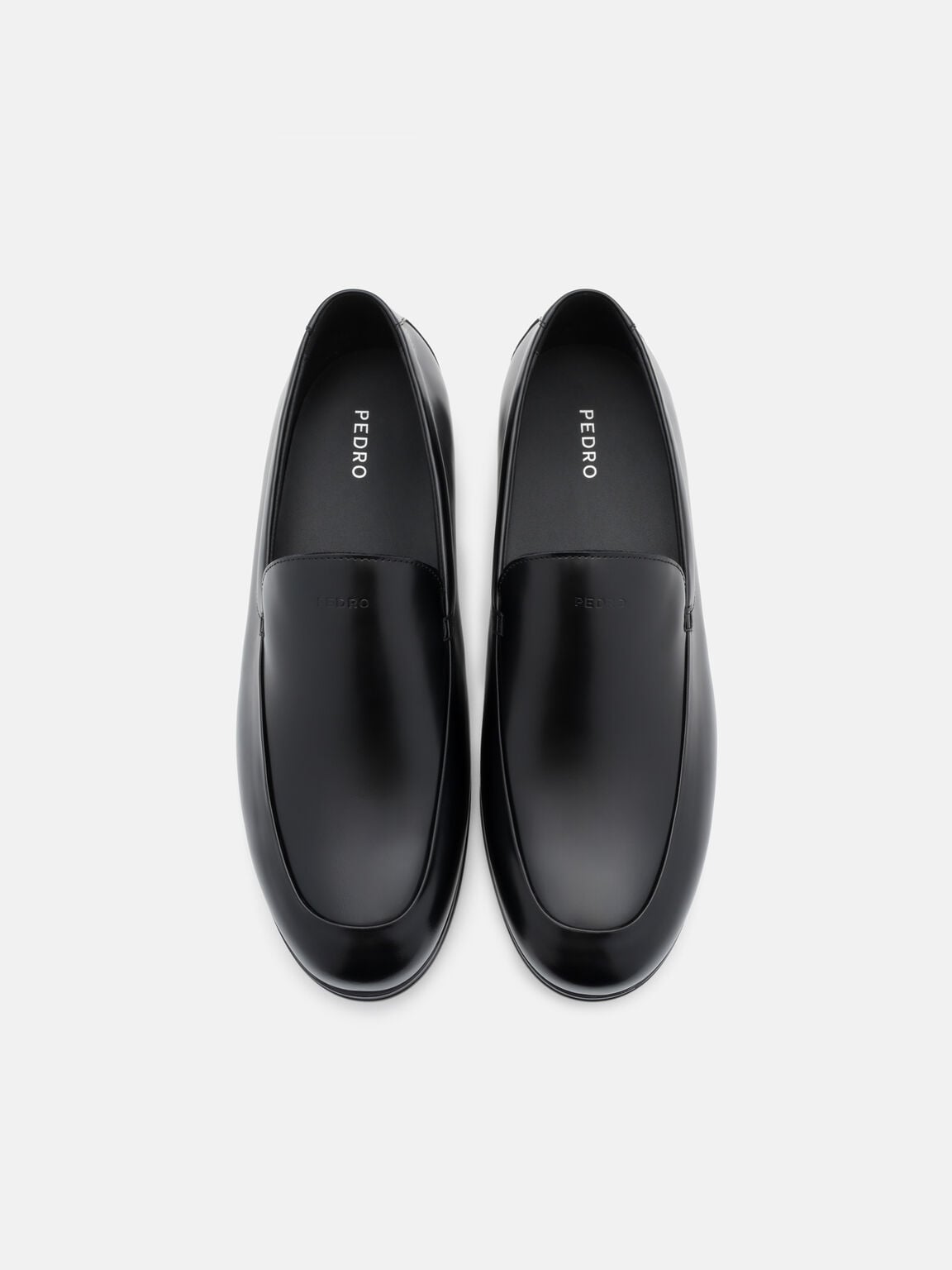 Boxed Leather Loafers, Black Box
