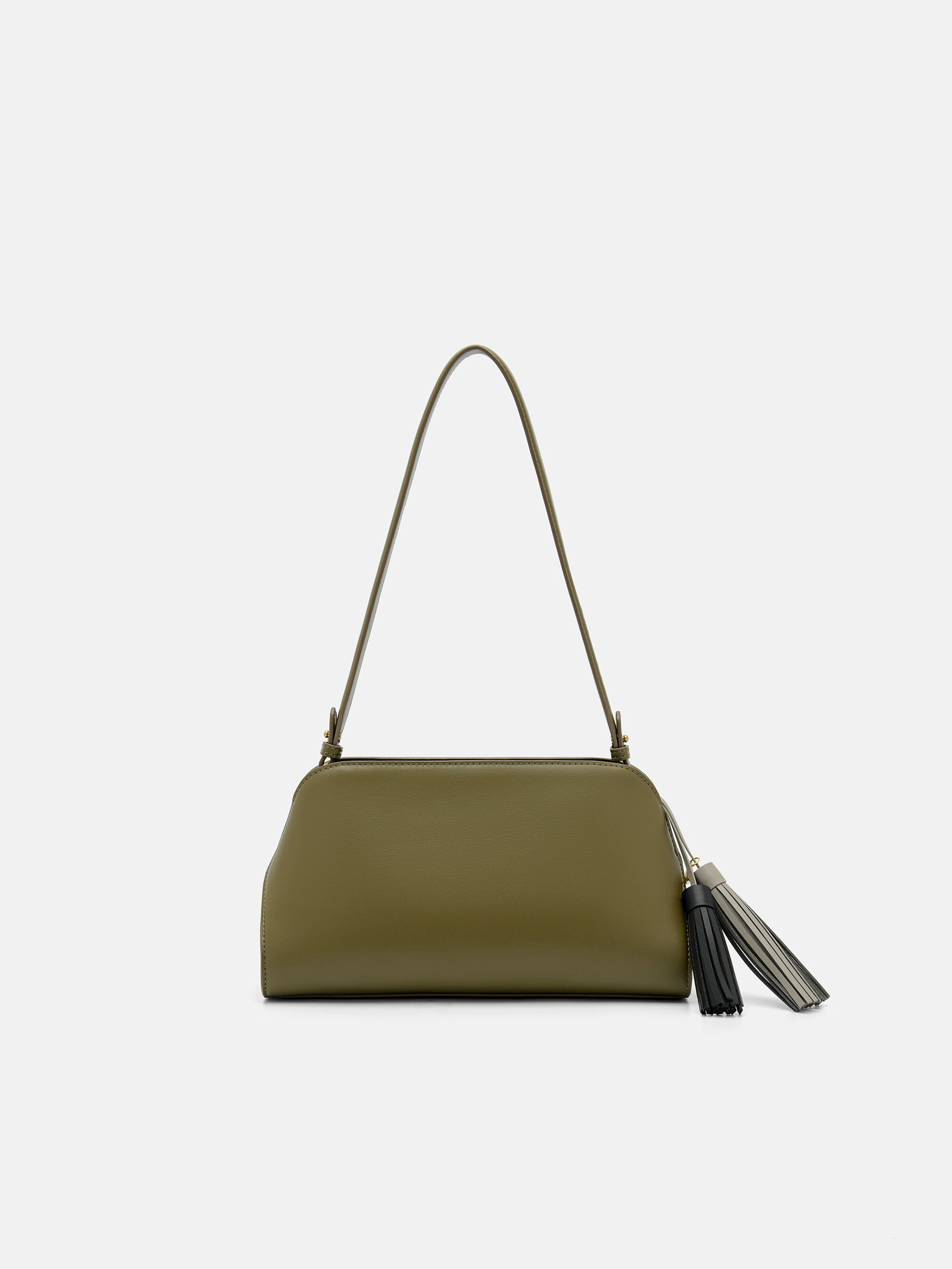 Pocket shoulder Accent Bag／コーデュラカーキ Military Green Tassel Shoulder Bag - PEDRO US