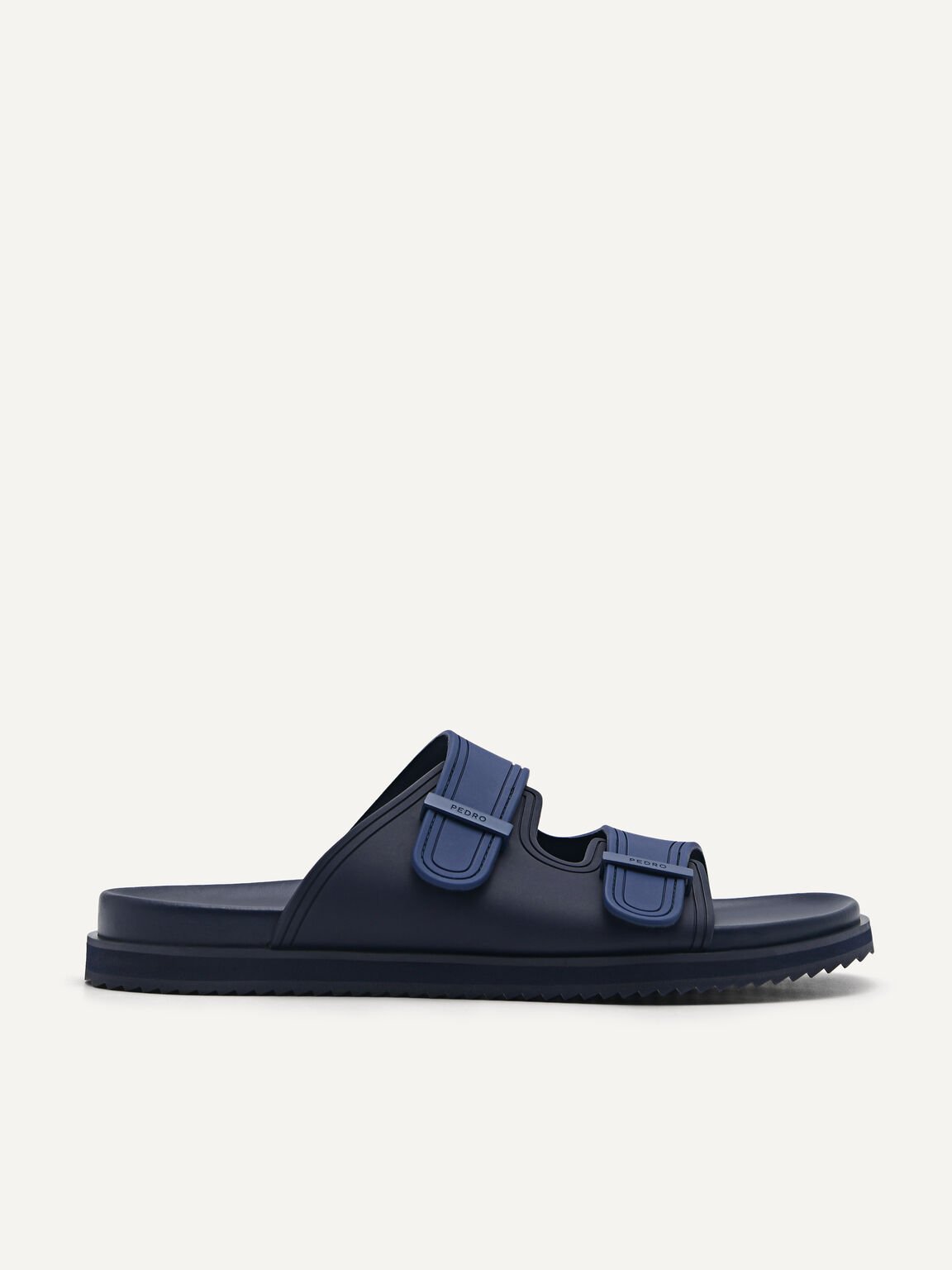 Rubber Double-strap Walking Sandals, Navy