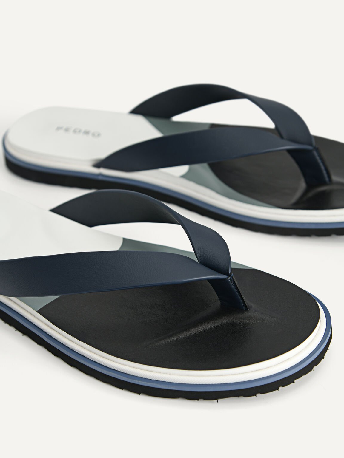 Multicoloured Thong Sandals, Navy, hi-res