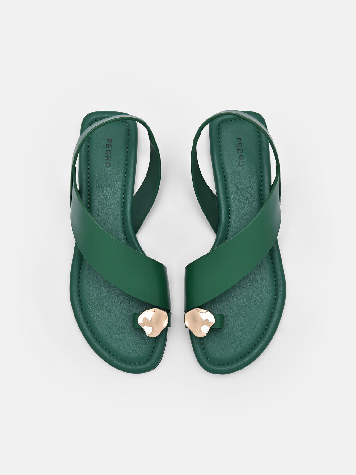 Alexis Leather Slingback Sandals, Dark Green