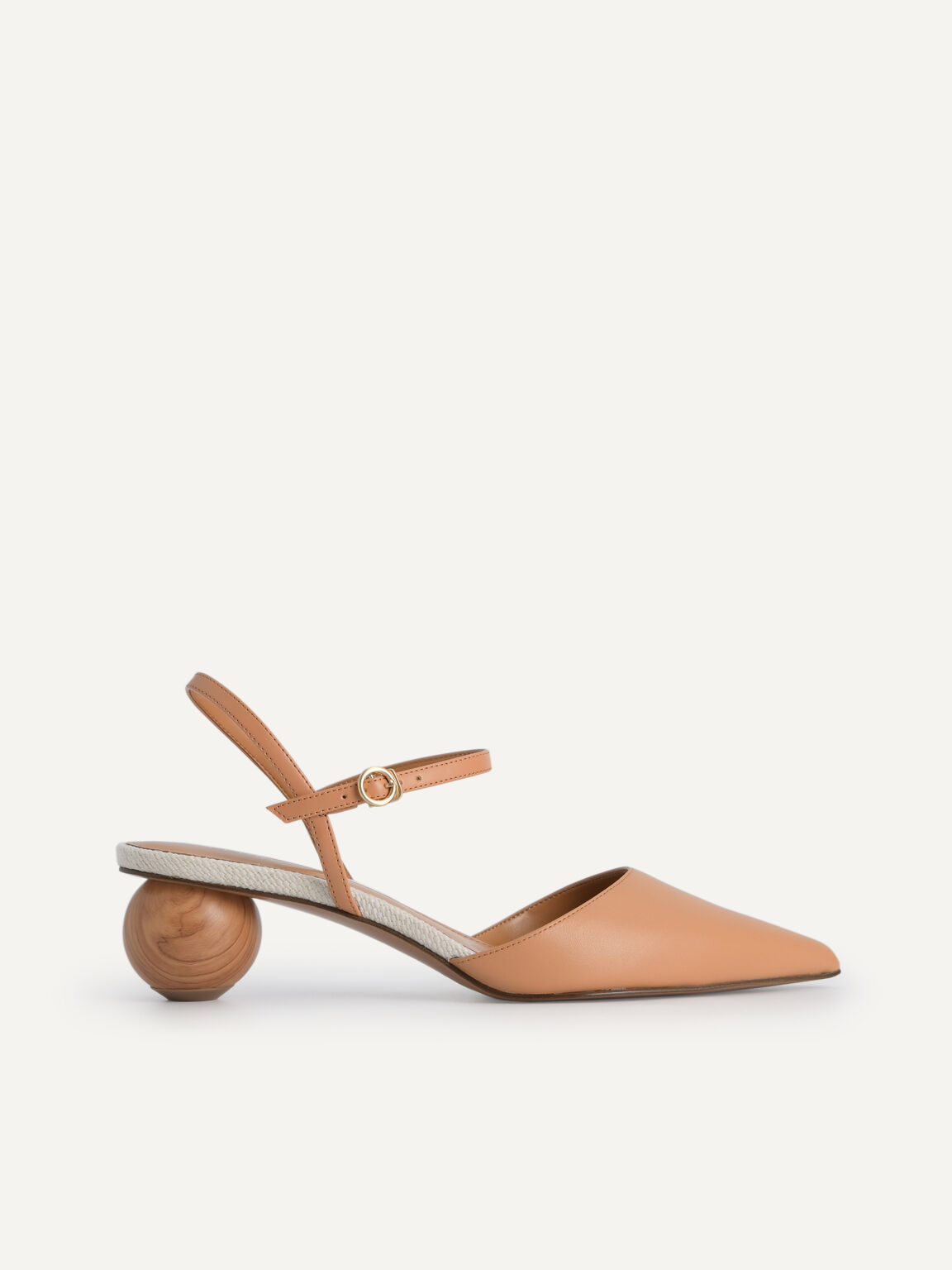 Leather Pointed Toe Heels, Camel