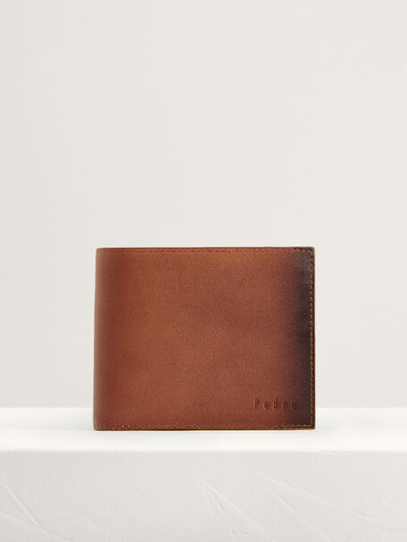 Leather Bi-Fold Flip Wallet, Cognac