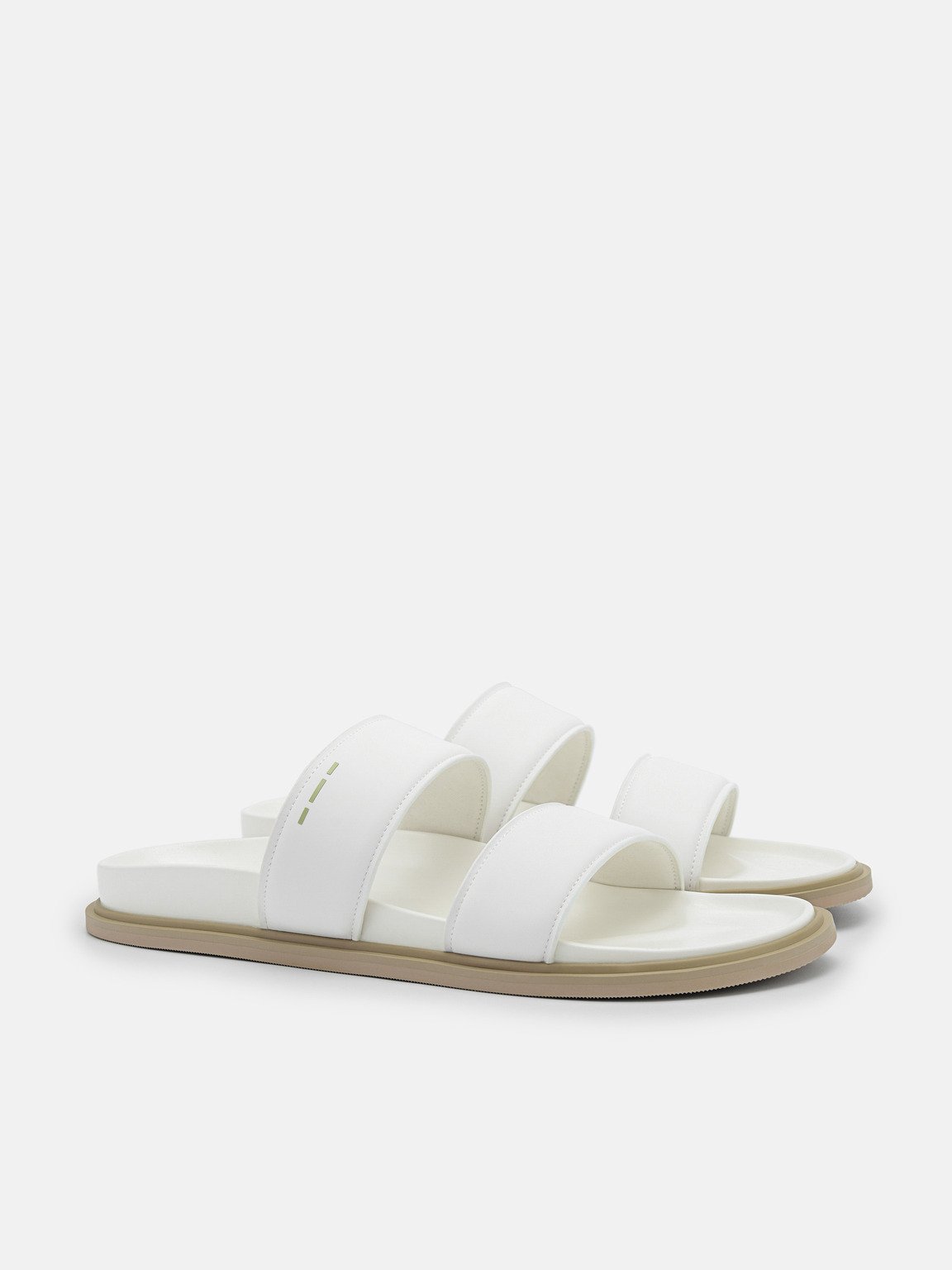 rePEDRO Recycled Leather Slide Sandals, White