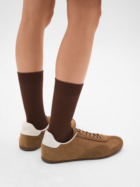 Crest Corduroy Sneakers, Camel