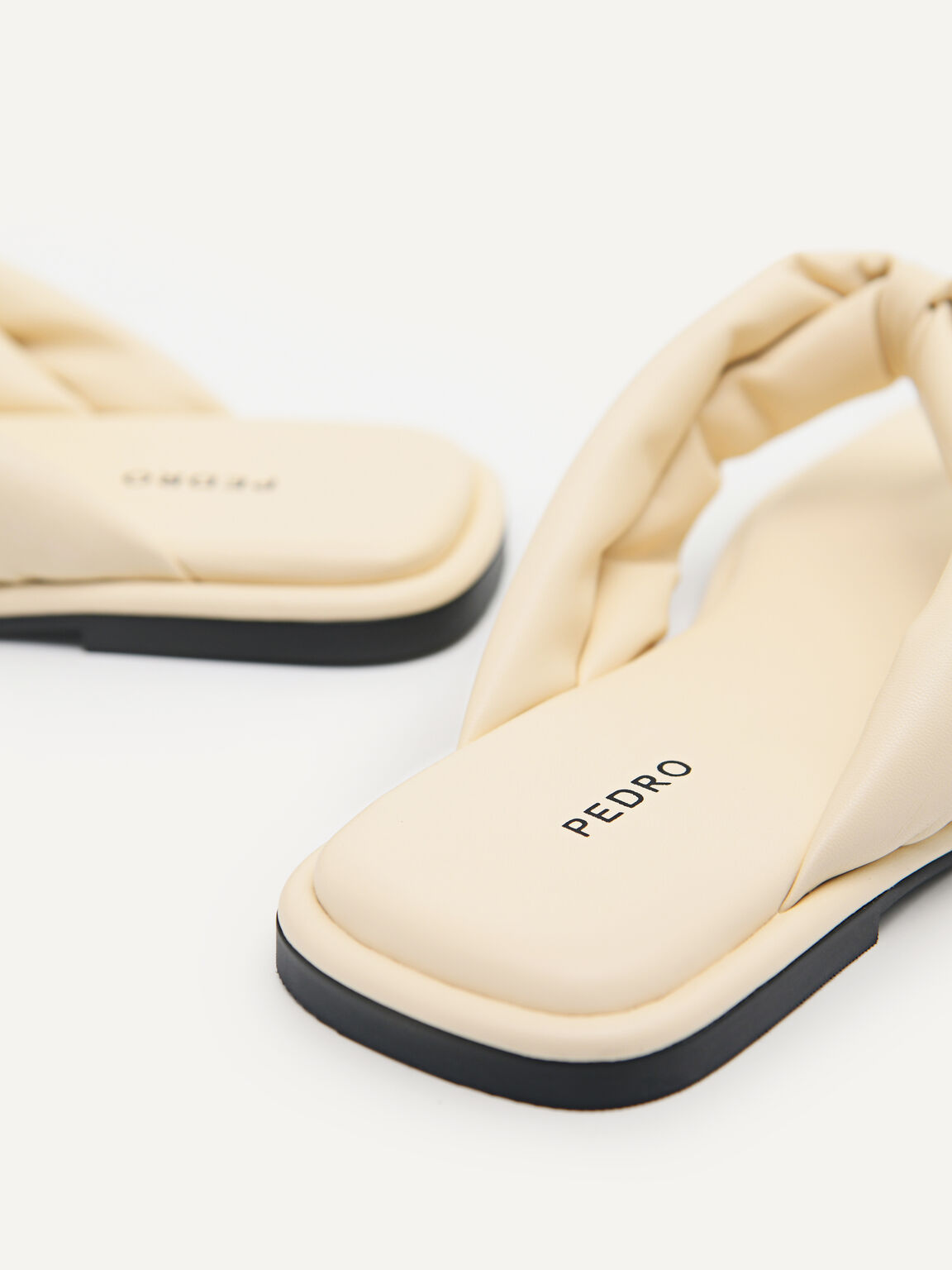 Padded Sandals, Beige