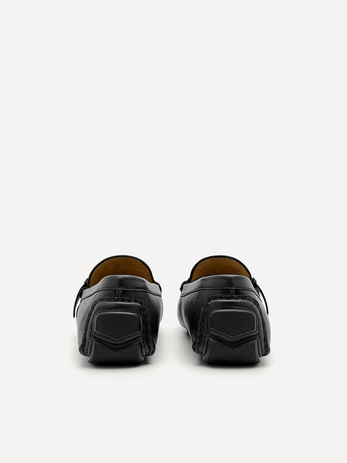 Leather Strap Driving Shoes, Black