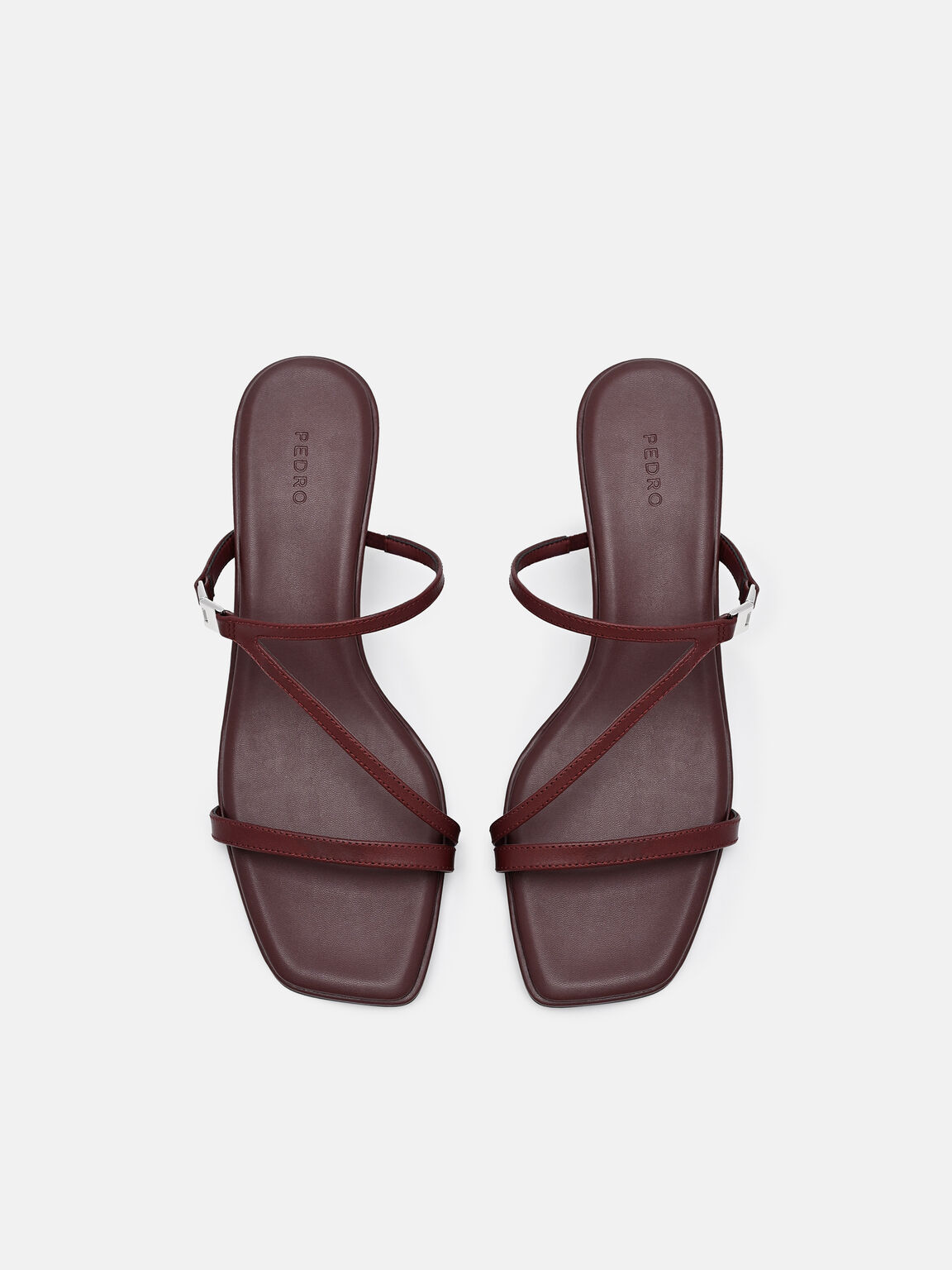 Jatte Leather Heel Sandals, Mahogany